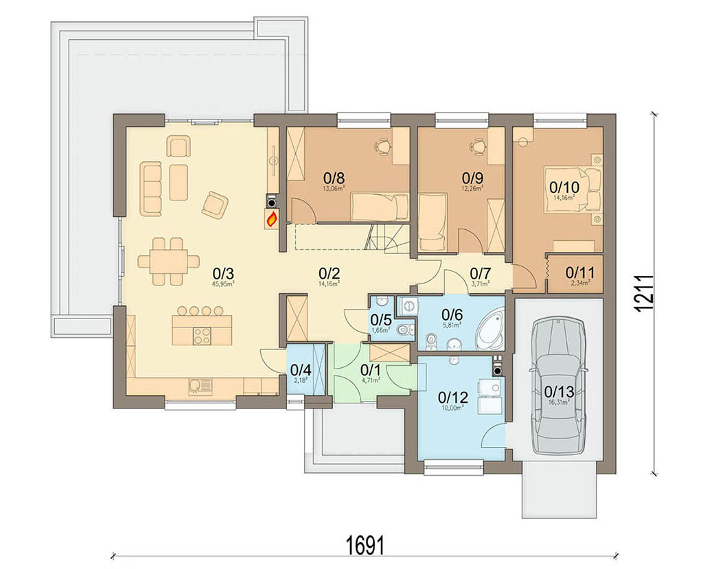 План первого этажа