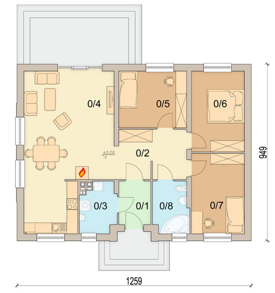 План первого этажа