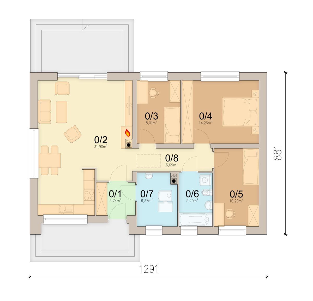 План первого этажа