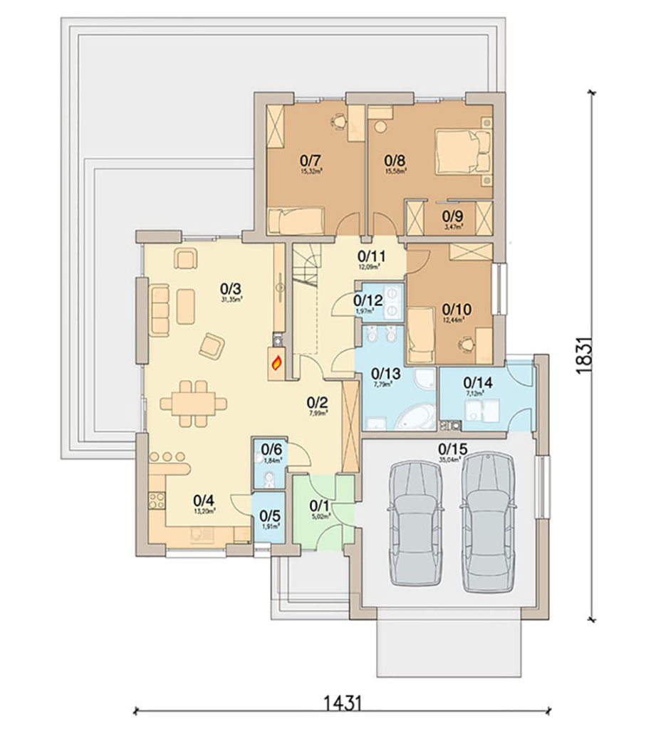 План первого этажа