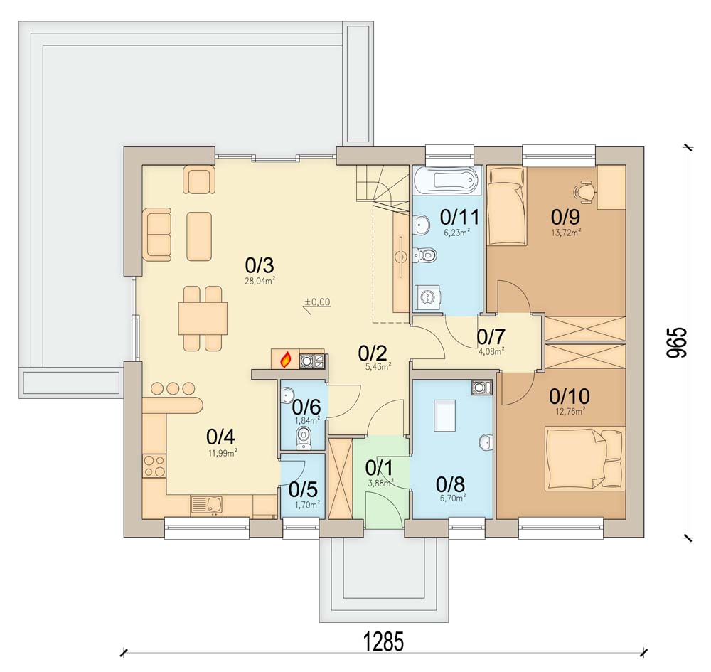 План первого этажа