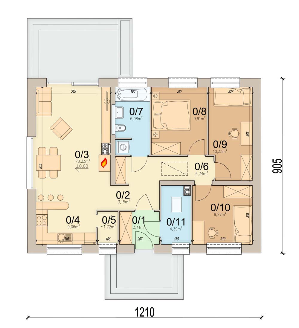 План первого этажа