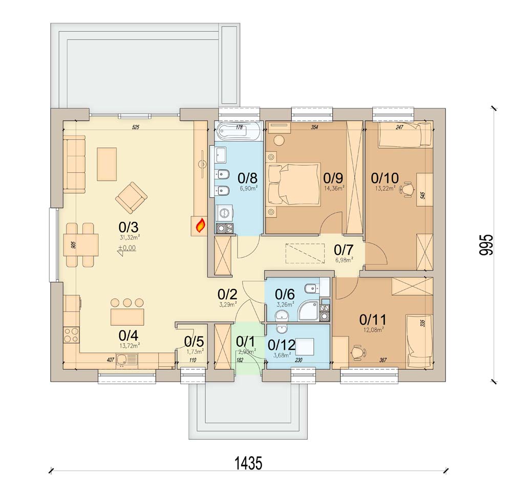 План первого этажа