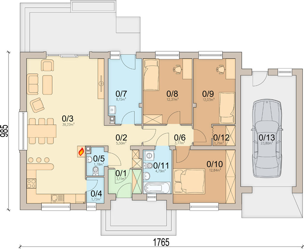 План первого этажа