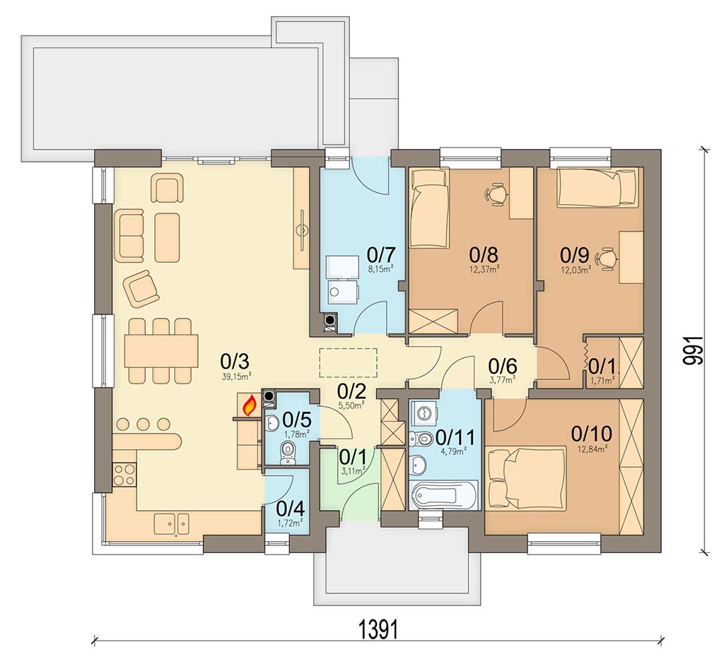 План первого этажа