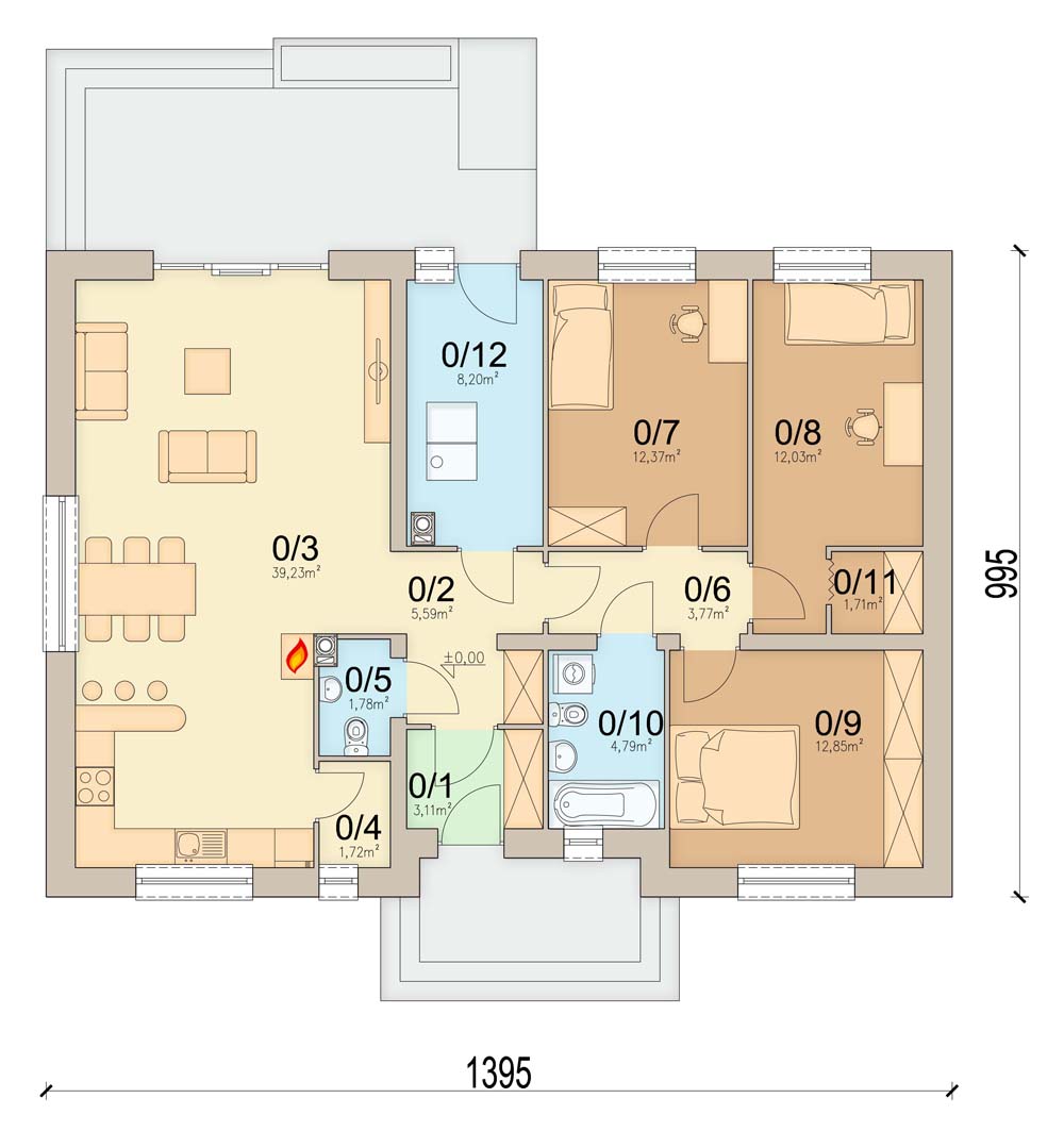 План первого этажа