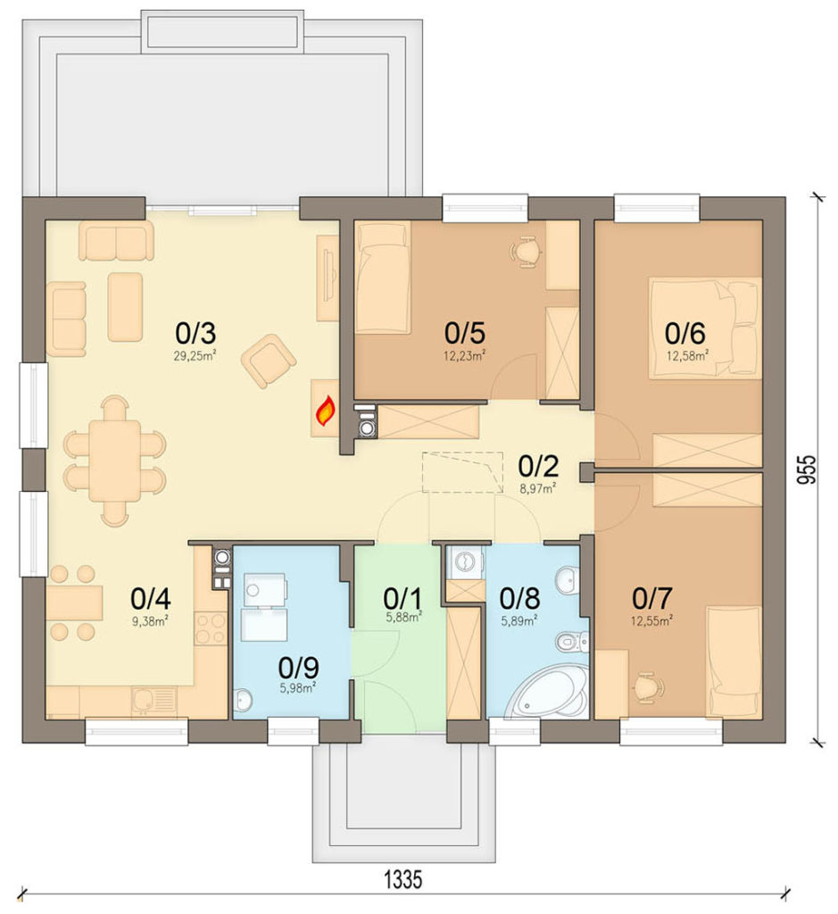 План первого этажа