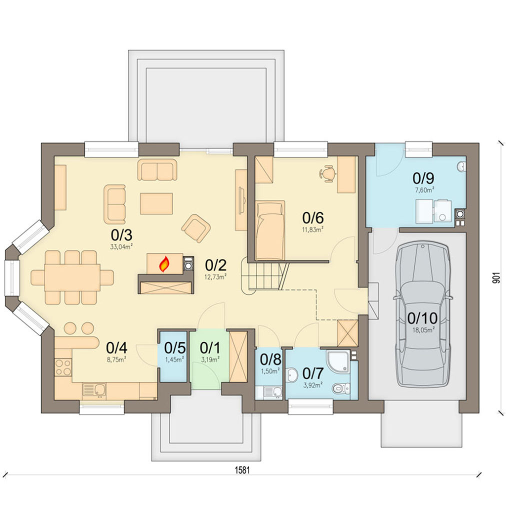 План первого этажа