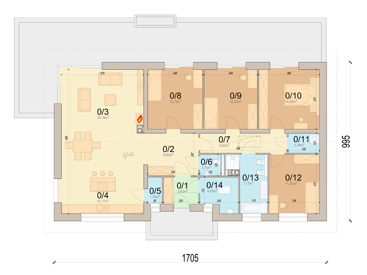 План первого этажа